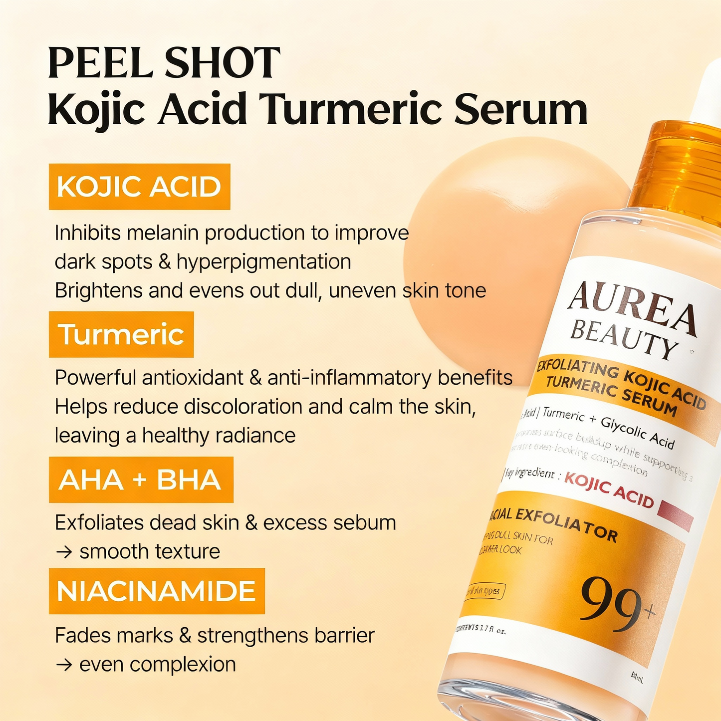 AUREA Peel Shot Kojic Acid + Turmeric Serum